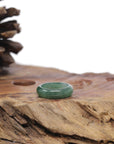 Baikalla Natural Icy Deep Green Jadeite Jade Traditional Ring 