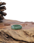 Baikalla Natural Icy Deep Green Jadeite Jade Traditional Ring 