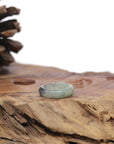 Baikalla Natural Icy Green & Black Wuji Jadeite Jade Traditional Ring 