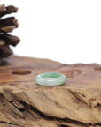 Baikalla Natural Icy Apple-Green Jadeite Jade Traditional Ring 