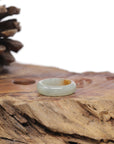 Baikalla Natural Icy Light Oil-Green & Orange Patch Jadeite Jade Traditional Ring 
