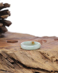 Baikalla Natural Icy Light Green & Sajin (Golden Dust) Jadeite Jade Traditional Ring 