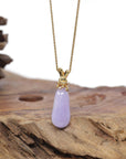 Baikalla Natural Vixen Lavender Jadeite Jade Pendant W/ 18ky Gold "Bunny" Bail