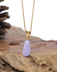 Baikalla Natural Vixen Lavender Jadeite Jade Pendant W/ 18ky Gold "Bunny" Bail