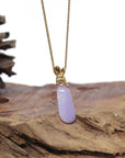 Baikalla Natural Vixen Lavender Jadeite Jade Pendant W/ 18ky Gold "Bunny" Bail