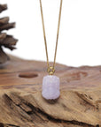 Baikalla Natural Icy Light Lavender Jadeite Jade "PiXiu" Pendant W/ 18ky Gold Bail