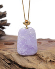 Baikalla Natural Vixen Lavender Jadeite Jade "Lotus Flower" Pendant W/ 14ky Gold Bail