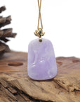 Baikalla Natural Vixen Lavender Jadeite Jade "Lotus Flower" Pendant W/ 14ky Gold Bail
