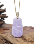 Baikalla Natural Vixen Lavender Jadeite Jade "Bamboo" Pendant W/ 14ky Gold Bail & Natural Diamonds