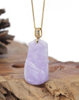 Baikalla Natural Vixen Lavender Jadeite Jade "Bamboo" Pendant W/ 14ky Gold Bail & Natural Diamonds