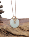 Baikalla Natural Light Green Jadeite Jade Pendant W/ 18kr Gold Constellation (Leo) Bail & Tourmaline