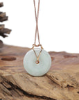 18k Rose Gold Natural Light Green Jadeite Constellation (Leo) Pendant W/ Tourmaline