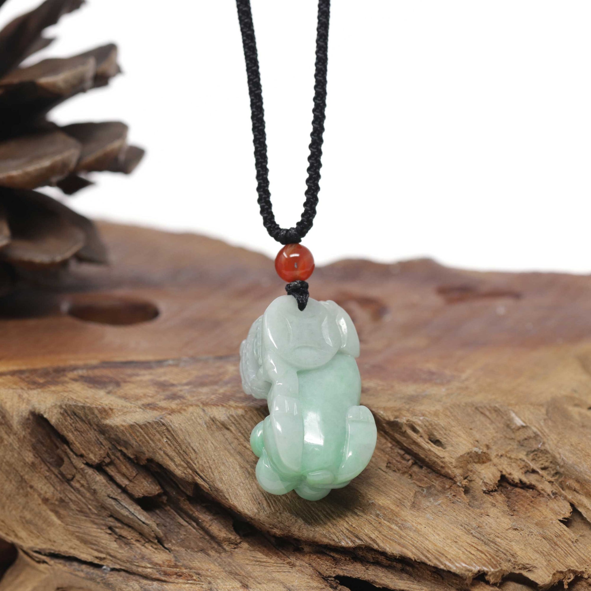 Baikalla Natural Apple-Green Jadeite Jade PiXiu "Fortune Beast" Pendant Necklace