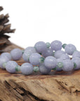 Baikalla Natural Vixen Lavender & Blue-Green Jadeite Jade Carved Bead Bracelet