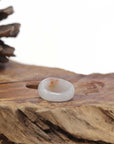 Baikalla Natural Icy Red Sajin (Golden Dust) & Green Patch Jadeite Jade Traditional Ring 