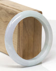 Baikalla Natural Light Blue-Green & Lavender Jadeite Jade "Half Round" Bangle Bracelet (58.2mm) 