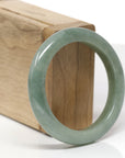 Baikalla Natural Oil-Green Jadeite Jade "Half Round" Bangle Bracelet (53.5mm) 