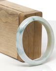Baikalla Natural Deep Blue-Green Flower & Orange Sajin Jadeite Jade "Oval" Bangle Bracelet (54.4mm) 