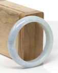 Baikalla Natural Light Blue-Green & Lavender Jadeite Jade "Half Round" Bangle Bracelet (53.1mm) 