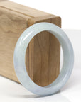 Baikalla Natural Light Blue-Green & Lavender Jadeite Jade "Half Round" Bangle Bracelet (53.1mm) 
