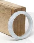 Baikalla Natural Light Blue-Green W/ Orange Sajin (Golden Dust) Jadeite Jade "Oval" Bangle Bracelet (56.2mm) 
