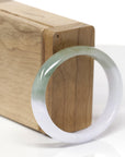Baikalla Natural Light Lavender & Oil-Green Jadeite Jade "Oval" Bangle Bracelet (54.2mm) 