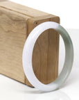 Baikalla Natural Light Lavender & Oil-Green Jadeite Jade "Oval" Bangle Bracelet (54.2mm) 