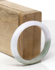 Baikalla Natural Light Lavender & Oil-Green Jadeite Jade "Oval" Bangle Bracelet (54.2mm) 