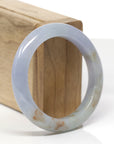 Baikalla Natural Lavender & Red Sajin (Golden Dust) Jadeite Jade "Half Round" Bangle Bracelet (54mm) 