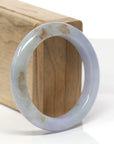 Baikalla Natural Lavender & Red Sajin (Golden Dust) Jadeite Jade "Half Round" Bangle Bracelet (54mm) 