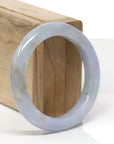 Baikalla Natural Lavender & Red Sajin (Golden Dust) Jadeite Jade "Half Round" Bangle Bracelet (54mm) 