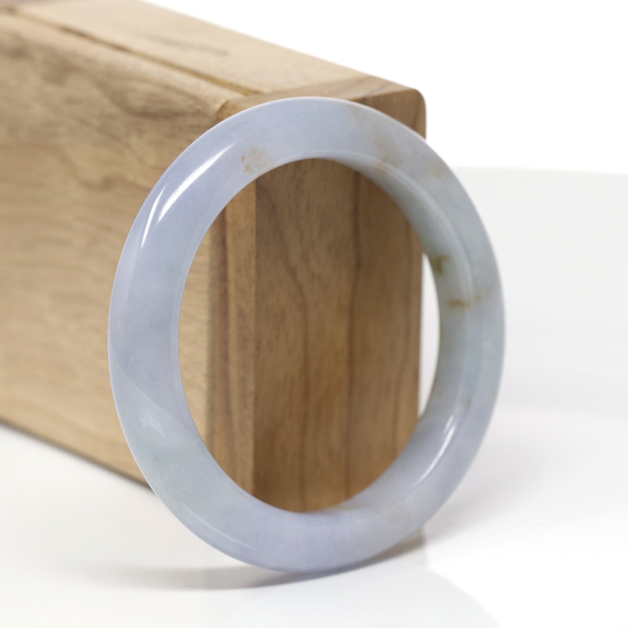 Baikalla Natural Lavender &amp; Red Sajin (Golden Dust) Jadeite Jade "Half Round" Bangle Bracelet (54mm) 