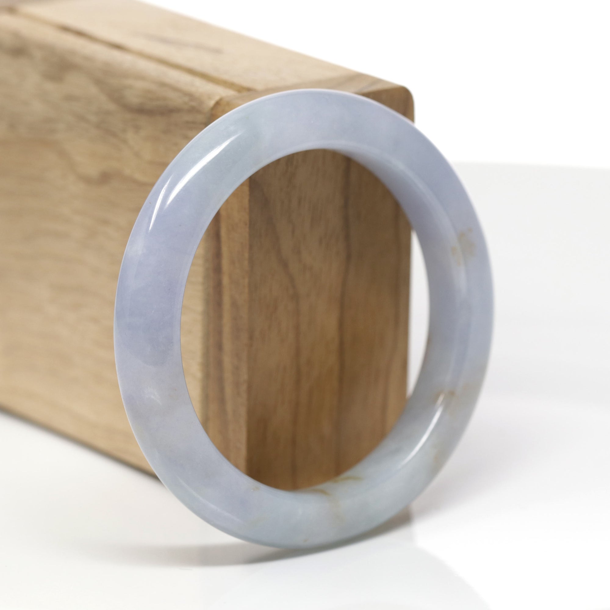 Baikalla Natural Lavender &amp; Red Sajin (Golden Dust) Jadeite Jade "Half Round" Bangle Bracelet (54mm) 
