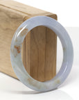 Baikalla Natural Lavender & Red Sajin (Golden Dust) Jadeite Jade "Half Round" Bangle Bracelet (54mm) 