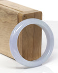 Baikalla Natural Icy Lavender Jadeite Jade "Oval" Bangle Bracelet (54.5mm) 