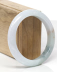 Baikalla Natural Light Blue-Green & Orange Sajin (Golden Dust) Jadeite Jade "Half Round" Bangle Bracelet (58.6mm) 