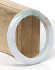 Baikalla Natural Light Blue-Green & Orange Sajin (Golden Dust) Jadeite Jade "Half Round" Bangle Bracelet (58.6mm) 