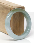 Baikalla Natural Blue-Green & Yellow-Green Patch Jadeite Jade "Half Round" Bangle Bracelet (53.1mm) 