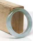Baikalla Natural Blue-Green & Yellow-Green Patch Jadeite Jade "Half Round" Bangle Bracelet (53.1mm) 