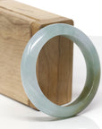 Baikalla Natural Blue-Green & Yellow-Green Patch Jadeite Jade "Half Round" Bangle Bracelet (53.1mm) 