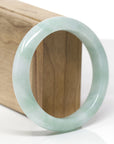 Baikalla Natural Green Jadeite Jade "Half Round" Bangle Bracelet (58mm) 