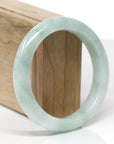 Baikalla Natural Green Jadeite Jade "Half Round" Bangle Bracelet (58mm) 