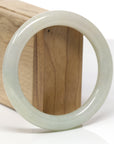 Baikalla Natural Yellow-Green Jadeite Jade "Traditional Round" Bangle Bracelet (59.8mm) 