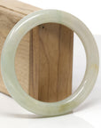 Baikalla Natural Yellow-Green Jadeite Jade "Traditional Round" Bangle Bracelet (59.8mm) 