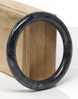 Baikalla Natural Black Wuji Jadeite Jade "Traditional Round" Bangle Bracelet (57.5mm) 