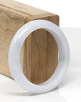 Baikalla Natural Light Lavender & Green Jadeite Jade "Half Round" Bangle Bracelet (53.1mm) 