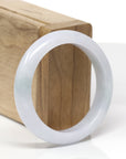 Baikalla Natural Light Lavender & Green Jadeite Jade "Half Round" Bangle Bracelet (53.1mm) 