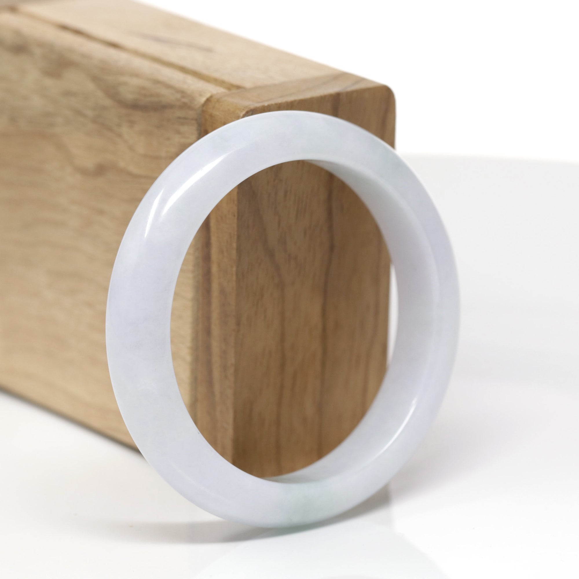 Baikalla Natural Light Lavender &amp; Green Jadeite Jade "Half Round" Bangle Bracelet (53.1mm) 