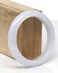 Baikalla Natural Light Lavender & Faint Green Jadeite Jade "Half Round" Bangle Bracelet (57.3mm) 