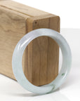 Baikalla Natural Light Blue-Green Jadeite Jade "Oval" Bangle Bracelet (54mm) 